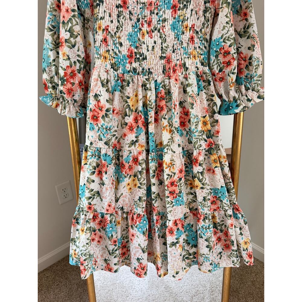 Baltic Born Marta Midi Floral Multicolor Smocked Dress - Picture 4 of 10